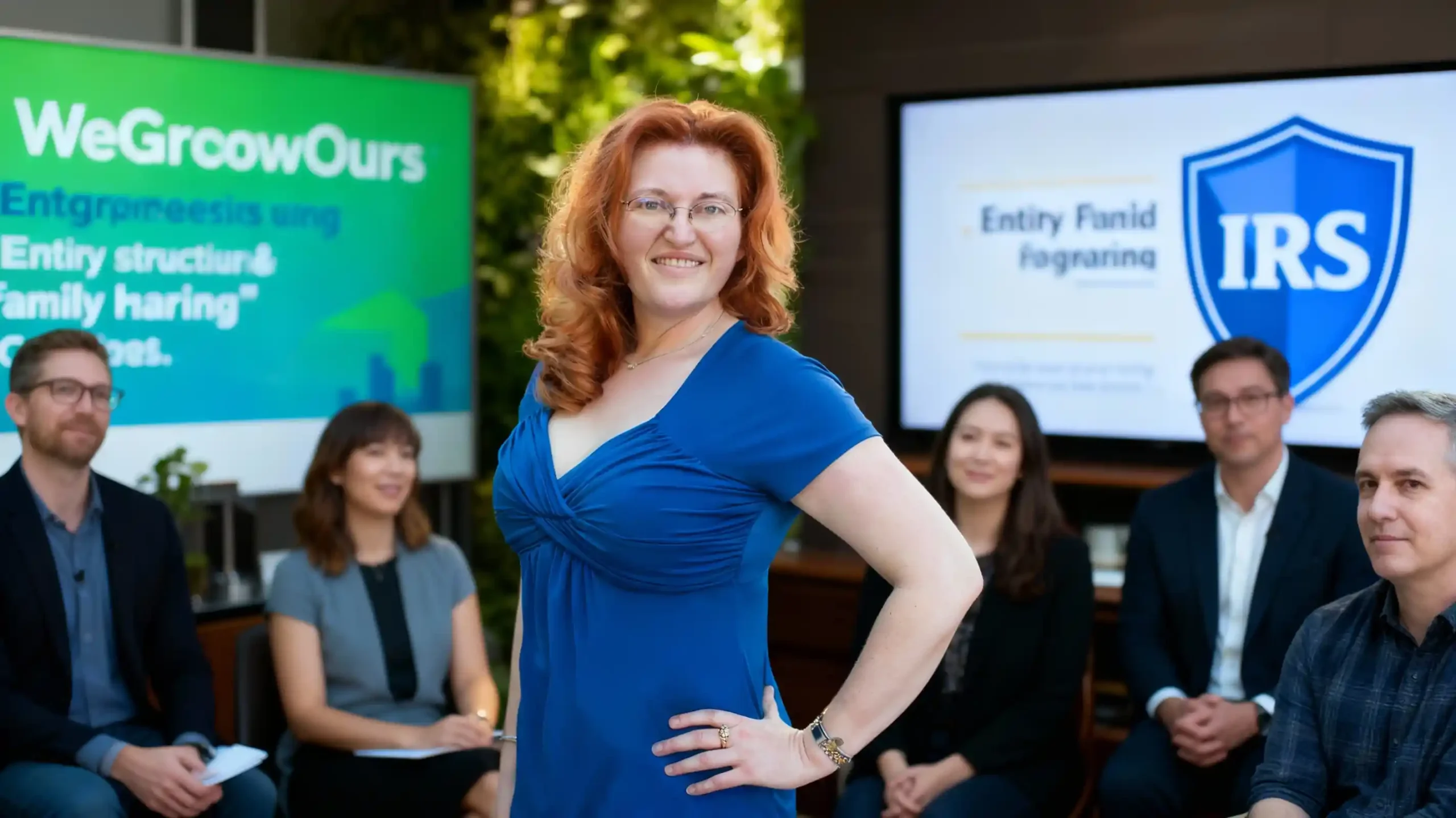 Shauna Wekherlien, the Tax Goddess, during her interview with the WeGrowOurs team, discussing how entrepreneurs can use entity structuring and family hiring to create a financial "shield" against the IRS