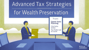 Tax strategist discussing advanced tax strategies