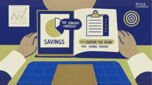 tax strategy consultant's checklist and a custom tax plan for maximum savings, with the Tax Goddess logo