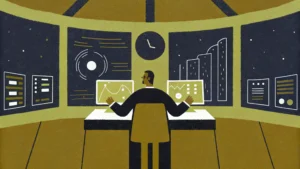 Tax planner monitoring financial dashboards for strategic wealth management and investment analysis.